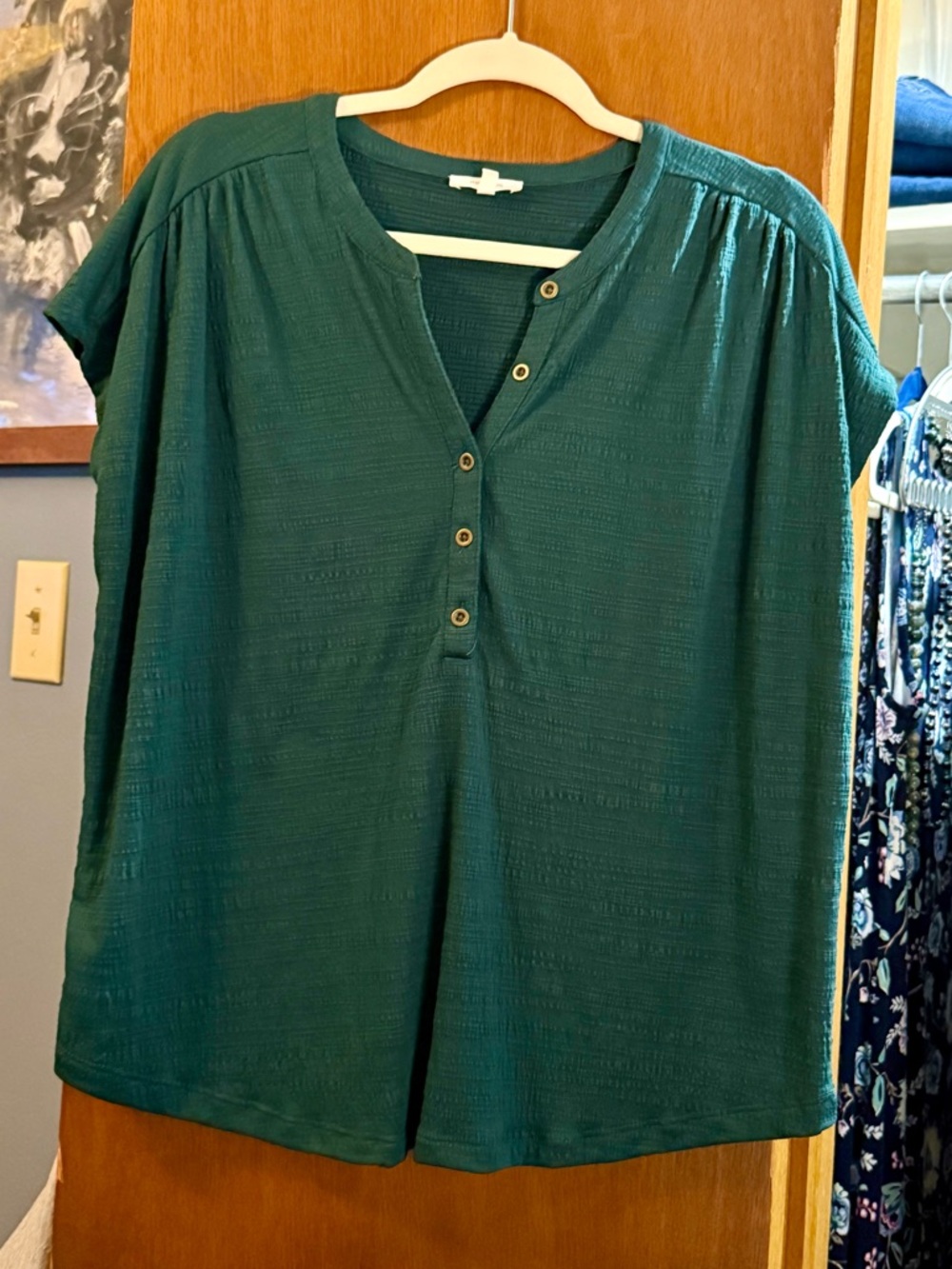 NEW Maurices Textured Button Front Henley Top